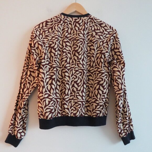 SOEUR Leaf Printed Cotton Bomber Chore Jacket Abstract Minimalist Sz 36 / US S - Picture 9 of 15